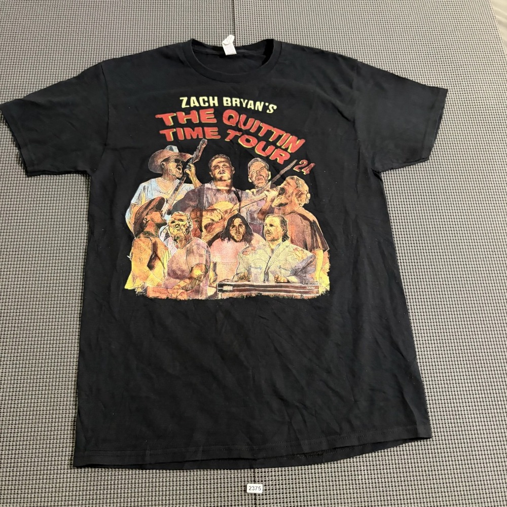 Zach Bryan The Quittin Time Tour 24 Concert T-Shirt Black Size M